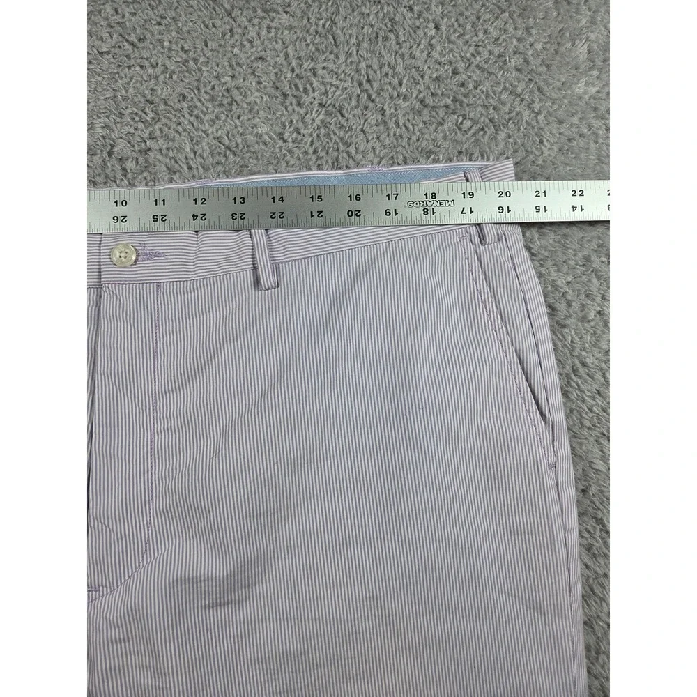 Polo Ralph Lauren Pants 40/32 Purple Seersucker Stripe Mens Classic Fit Cuffed